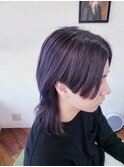 ハンサムウルフカット&バイオレットカラー