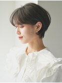 切りっぱなしショート・ボブ/絶壁解消/前髪なし/20代/30代/面長