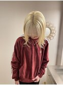 ケアブリーチトリプルカラーハイトーンデザインカラー岡山