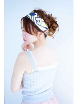 シエル ヘアーデザイン(Ciel Hairdesign) 【Ciel】　ミディアムヘアで作るお団子スカーフアレンジ