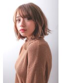 ゆるめパーマでふんわりボブ