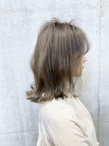 オーク たまプラーザ(OAK)&nbsp;ぱっつんロブ×ミルクティブロンド【OAKたまプラーザ/髪質改善】