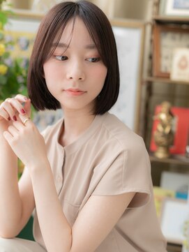 カバーヘア ブリス 戸田公園西口店(COVER HAIR bliss) 大人かっこいい黒髪小顔鎖骨ミディアムT2戸田公園20代30代40代!