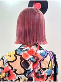ダブルカラーピンクベージュケアブリーチハイトーン髪質改善