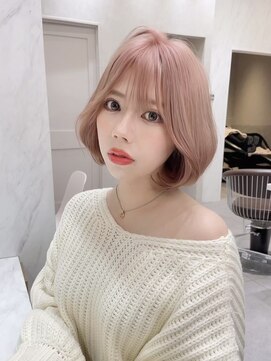 ロンド レア 天神大名店(Lond Le’a) ダブルカラーミルクティーベージュカラーケアブリーチ韓国ボブ