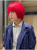 ビビットピンク　マッシュボブ　ブリーチカラー　高発色