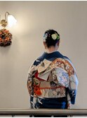 成人式卒業式二次会着付け＊大人可愛い編み込みアップスタイル