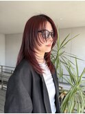 大人韓国風カシスカラーレイヤーカット：AKARI