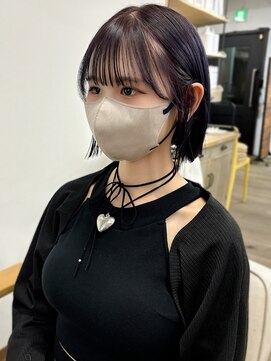 サロウィン 熊本上通り店(SALOWIN) 熊本　ラベンダーカラー　ミニボブ　ボブアレンジ　Arisa.
