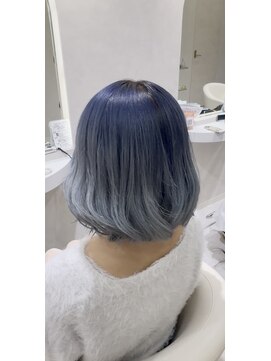 アプリ 南浦和(appri) グラデーションカラーブルー ボブ 南浦和 33