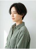 大人ショートボブハンサムショート前髪無しショートボブ30代40代