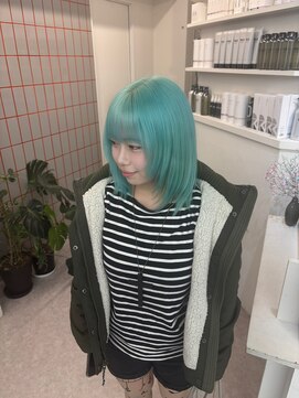 ペレ 原宿(PELE) ダークパープルナチュラルショート夏のヘアアレンジ原宿