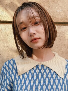 ピークアブー 銀座並木通り(PEEK-A-BOO) 【デザインカラー】シースルーバングの抜け感ボブ