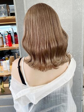 ロンドワン 三宮元町(Lond one) ブリーチなしダブルカラー×ベージュ/グレージュレイヤーカット