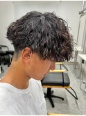 波巻きパーマメンズパーマメンズヘアツーブロックツイストパーマ
