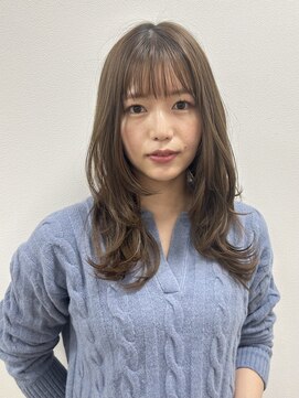 ノア 三宮店(NOA) 小顔似合わせカットロングレイヤー/マロンベージュカラー