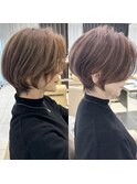 ショートボブ髪型40代50代60代前髪あり前髪なし【橋本】