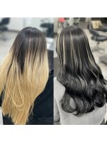 ガルボヘアー 桟橋店(garbo hair)&nbsp;ハイライトオイルカラーダークグレージュ高知美容院