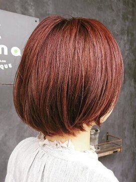 ナナ バイ ピケ(nana by pique) 丸みショートボブ/赤髪/レッド/マニッシュボブ/20代30代40代