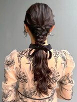 ナカオコアフュール(NAKAO COIFFURE)&nbsp;お呼ばれアレンジ ヘアセット 結婚式 編み下ろし ロングヘア