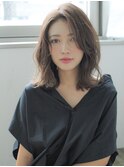 前髪なし大人かわいいひし形くびれヘアエアリーミディ20代30代