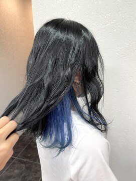 アジールヘア 所沢プロペ通り店(agir hair) インナーブルー10代20代30代インナーカラー