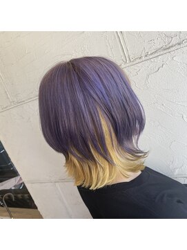 アヴァンティ ヘアーアンドスパ(avanti hair&spa) ボブウルフ～個性的パープルインナーイエロー～
