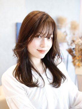 エムスラッシュ みなとみらい馬車道店(M SLASH) 馬車道/流れるレイヤー/シースルーバング/ヘルシーブラウン