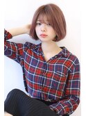 ローライトことりベージュ大人かわいい小顔スリークボブ大人ボブ