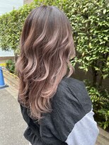 ラクール(la cour)&nbsp;ピンクベージュ×抜け感セミロング