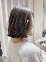 アン たまプラーザ(un) 外ハネボブ+イルミナカラー【髪質改善オージュア】