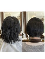 シェアする美容室 結び&nbsp;縮毛矯正で軟毛、猫っ毛も楽ちんショート