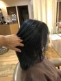 ラクープブン 恵那店(LaCoupeBUN) ブリーチオンカラー!ブルーブラックで癖のあるシンプルさ!