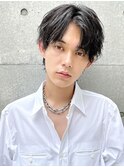 ツイストスパイラルパーマツーブロックマッシュメンズマッシュ