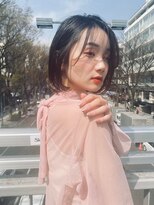Steelo  シースルーバングボブ×シアーブルーブラック