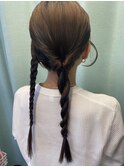 三つ編みアレンジ