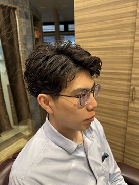 銀座マツナガ 神田店 20代30代王道七三アップバングロッドパーマ