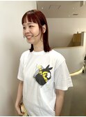 ぱっつん前髪×チェリーレッドカラー/ ワイドバング