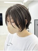 くびれショートボブ40代50代グレイカラー白髪染め白髪ぼかし