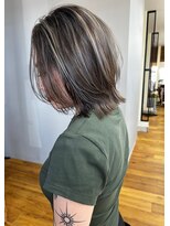 サンディーズ(Sandees)&nbsp;大人ハイライト透明感カラーグレージュボブ