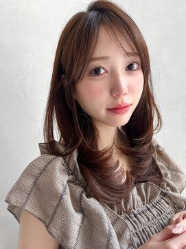 アグノス 青山(Agnos) 似合わせカットデジタルパーマダークアッシュ前髪こなれヘア