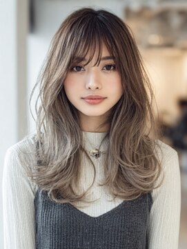 ダル 渋谷/表参道(DAL.) 顔周りカットハッシュカットダークブラウンワンホンレイヤー韓国