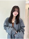 大人ハッシュレイヤーカットロンググレーアッシュ