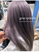 アース 郡山コスモス通り店(HAIR&MAKE EARTH)&nbsp;グレイパープルの艶髪ロングストレート