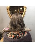 切りっぱなしボブ+サファイアグレージュ