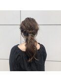 極細ハイライト×編み下ろしアレンジ
