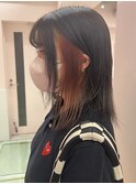 ブリーチインナーカラーオレンジカラー前髪カットトリートメント