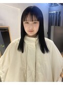 【中澤彩乃】フルバングシースルー前髪ダークグレーアッシュ