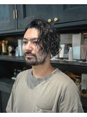 メンズボブ波巻きパーマツイストスパイラルパーマメンズパーマ