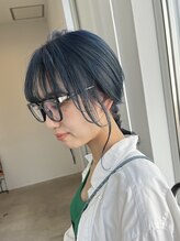 カノンヘアー(Kanon hair) ネイビーカラー　ブリーチカラー　ダブルカラー